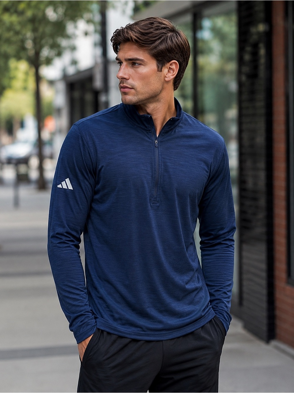 Adidas Men’s Golf 1/4 Zip Pullover Navy Blue Size M NWT